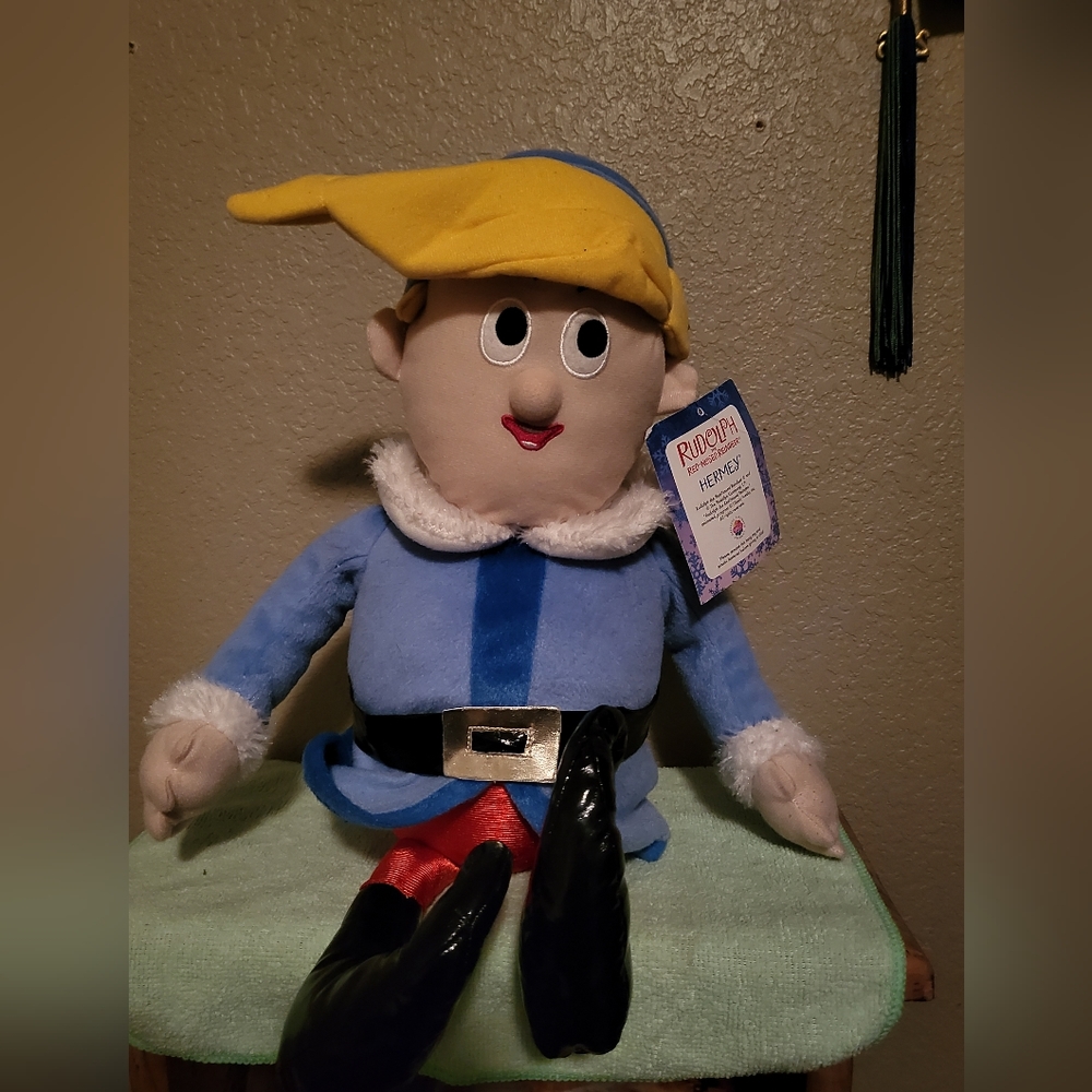 Rudolph Reindeer HERMIE HERMY HERBIE DENTIST ELF 11" STUFFED ANIMAL Misfit Toys